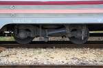 Drehgestell des บนอ.ป.1109 (บนอ.ป.=ANF./Air-conditioned First Class Day & Night Coach, Hersteller: CRRC Changchun, Bauj. 2016) am 06.Jänner 2023 in Hat Yai Junction.