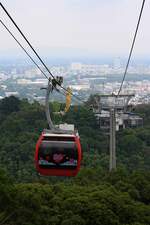 Eine der beiden Gondeln der Hat Yai Cable Car am 15.Mai 2025.
