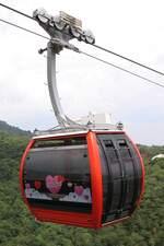Eine der beiden Gondeln der Hat Yai Cable Car am 15.Mai 2025.