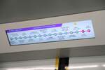 Vorläufiges Liniennetz der MRT Purple Line (PP), aufgenommen im MRT 1021 am 25.März 2017.