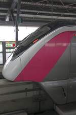 MRT PM34 (Hersteller: Bombardier Transportation + CRRC Nanjing Puzhen, Type Innovia Monorail 300). - Bild vom 31.Mai 2026 in der Muang Thon Thani Station (PK10).