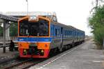 NKF 1263 und NKF 1247 auf Probefahrt nach erfolgter Ausbesserung am 26.März 2024 in der Chiang Rak Station.