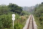 Strecken-Km 500,00 der Northern Line, Blickrichtung Chiang Mai, am 23.März 2025