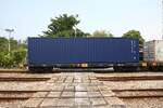 บ.ท.ต. 48097 (บทต = B.C.F./Bogie Container Flat Wagon) als letztes Fahrzeug des Freight 854 (Laem Chabang Port - Inland Container Depot) am 19.April 2026 in der Si Racha Junction.