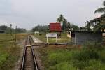 Kapang Station am 10.Jänner 2023, aufgenommen durch die Stirnwandtüre des letzten Wagen des RAP 168 (Kantang - Bangkok).