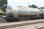 บ.ซ.ล.444436 (บ.ซ.ล. =B.C.P./Bogie Cement Pressure Discharge Wagon) am 23.August 2010 in der Hin Lap Station.