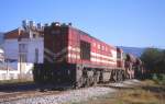 TCDD DE 24341 fhrt 28.9.1998 mit einem Schotterzug in Selcuk   in Richtung Ske aus.