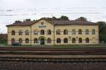 Verwaltungsgebäude im Bahnhof Hodonin am 03.August 2019.