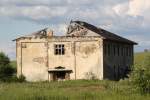 Das Empfangsgebudeebude des Bahnhofs Rusova an der Strecke Weipert (Vejprty) Komotau (Chomotov) am 10.06.09.