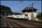 Am 6.9.2021 um 15.36 Uhr fuhr die Captrain 193892-7 mit einem Kesselwagenzug aus Richtung Bad Schandau in den Bahnhof Decin ein.