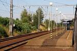 Mittelbahnsteig des Bahnhof Drahotuse am 11.August 2018.