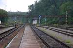 Formhaupt- und Verschubsignale am 07.September 2019 im Bahnhof Hrusovany nad Jevisovkou.