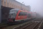 Rumburk (Ustecky Kraj), wie alle anderen Städte des  Oberlausitzer Berglandes , im dichten Nebel an diesem  19.01.2014 um 14:06 Uhr, ist ein echter Leckerbissen für den Bahnfotografen.