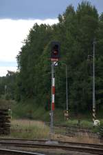 Ein modernes Lichtsignal in Mikulasovice. 22.06.2014  15:10 Uhr.