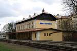 Aufnahmsgebäude des Bahnhof Olomouc Mesto am 06.April 2019.