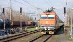 151 019-7 ČD mit Expresszug Ex 144 „Landek“ ilina/Sillein (14:27) – Čadca (SK) – Bohumn/Oderberg – Olomouc/Olmtz – Prag (19:50) durchfhrt Haltepunkt Ostrava-Marinsk Hory/Ostrau-Marienberg zwischen beiden Ostrauer Fernbahnhfe (O. Hbf., O.-Svinov/Schnbrunn); 18.04.2012