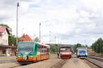 VT47 von GTW Train als U12 nach Osek Mesto sowie 810 050 und 914 142 am 27.08.2021 in Rakovnik.