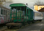 Ein Güterzuggepäckwagen in Aufarbeitung, Eisenbahnmuseum Slany.