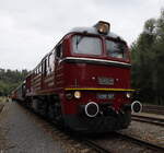 V 200 507 auf Abwegen, zum Festival parních lokomotiv befuhr sie mit einem Sonderzug die Strecke von Benesov über Cercany nach Rataje na Sazavu zastavka.