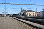 Die Bahnsteige 1 bis 6 am 25.07.2026 in Česk� Budějovice.