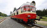 Ausgestellt in Kořenov dieser Triebwagen, war aber am 18.07.26 nicht im Einsatz.