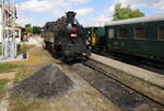 Šumavské léto s párou 2025 na Volarsku Železniční .Trať České Budějovice – Černý Kříž Strecke 194 , die Lok zieht