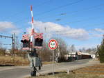 Bahnübergang in Frantiskovy Lazne (Tschechien) am 24.