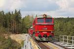 Am 27.04.19 wurde auf der Strecke (Trat 177) Pňovany – Bezdružice das Pňovanského viaduktu auf ihre Belastung getestet.