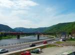 Blick auf die Brcke ber Labe in Děčn am 11.5.2012