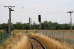 Einfahrsignal in den Bahnhof Kojetin der KBS 334 von Tovacov am 20.Juli 2019.