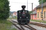 CSD 310 093 (CZ-CD 90 54 3100 093-4) am 29.Juli 2018 im Bahnhof Slavonice.