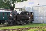 CSD 310 093 (CZ-CD 90 54 3100 093-4) am Morgen des 10.August 2019 im Bahnhof Telc.