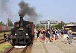 Tolle Stimmung kurz vor der Abfahrt des Dampfsonderzuges in Turnov. 
24.07.2021 09:43 Uhr.