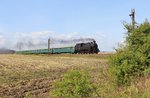 Am 24.09.16 war in Cheb Tag der Eisenbahn. Es fuhren viele Sonderzüge von Cheb nach Aš, Karlovy Vary, Mariánské Lázně, Plesná und Luby u Chebu. 354 195 und 464 008 (11303) bei Tršnice.