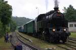 CSD 433 001 (CD 90 54 3 991 007-6) am 07.September 2019 nach der Ankunft mit dem Os 11960 von Strelice im Bahnhof Oslavany.