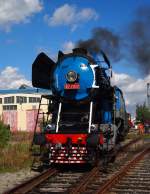 477 043 am 8.9.2012 in Depositorium des Technische Museum Chomutov. Sonderzug von Lun u Rakovnka nach Chomutov.