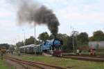 477 043 am 27.September 2014 mit dem Sonderzug von Znojmo nach Breclav im Bf.