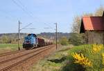 731 015-4 zu sehen am 20.04.18 in Chotikov mit der Übergabe von Sokolov nach Cheb.