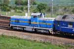 CSD T466 0007 (CD 735 007-7) am 11.Mai 2019 als letztes Fahrzeug des Os 11909 (Brno Dolni n. - Breclav - Hodonin) bei der Ausfahrt aus dem Bahnhof Zajeci.