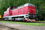 Froschblick auf 'Pielstick' T466 0288 ins Eisenbahnmuseum von Luzna u Rakovnika am 13 Mai 2012.