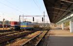 362 078-8 und 740 678-8 zu sehen am 23.08.18 in Cheb. Das Bild zeigt noch die alten Bahnsteige und Gleisanlagen. Der Umbau hat schon begonnen.