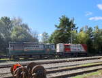In Trhov� �těp�nov (deutsch Markt Stiepanau) steht ein Ganzzug, bestehend aus 8 Wagen  (Spezialwagons zum Transport von Getreide) Als Zugloks  fungieren 2 Lokoomotiven der Baureihe  740 des EVU