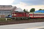 CDC 742 428-6 am 03.August 2019 im Bahnhof Veseli nad Moravou.