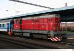 T466 2201 (742 201-7) der CD beim rangieren von Reisezugwagen im Bahnhof Cheb (Eger) am 1.