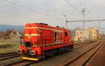 742 260-3 (IDS) steht am 27.02.16 in Teplice. Foto entstand aus dem Zug!