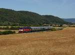 Die 749 121 mit einem Sp nach Prag am 30.06.2018 unterwegs bei Libomyšl.