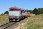 T 478 1146 (749 146) fuhr am 24.06.23 einen Sonderzug von Slaný nach Bochov.