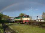 749 250-7 mit Regenbogen am 02.05.2008 in Lipova Lazne