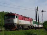 749 146-7 mit R 1244 nach Budweis in Tochovice am 21.05.2009