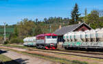 749 254 wartet im Bahnhof Okř��ky auf ihre R�ckfahrt 3.5.26  